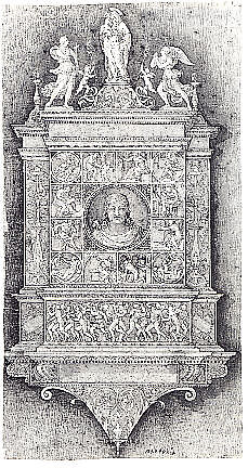 Design for a Funeral Monument, Italian, Lombardy (early 16th century), Pen and ink in two shades of brown, brush and brown washes., Italian, Lombard