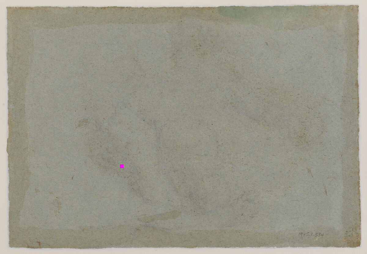 Reclining Female Nude, Domenico Tintoretto (Italian, Venice 1560–1635 Venice), Black and white chalk on blue paper