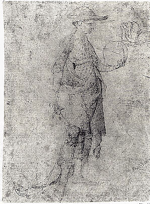 A Young Man in Armor, Facing Right, Attributed to Arcangelo di Cola da Camerino (Italian, born Macerata(?), active 1416–29), Pen and brown ink, brown wash.