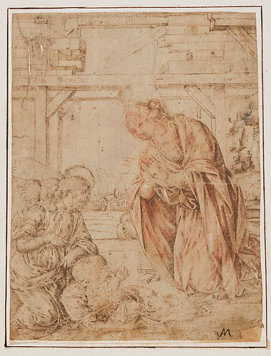 The Madonna Adoring the Child, with an Angel