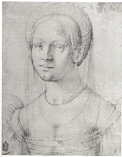 Portrait of a Young Woman, Attributed to Pier Francesco Foschi (Pier Francesco Toschi) (Italian, Florence 1502–1567 Florence), Metalpoint, touches of red chalk, on gray prepared paper.