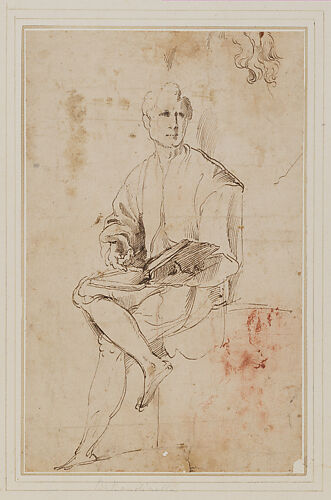 A Seated Man Declaiming from a Book