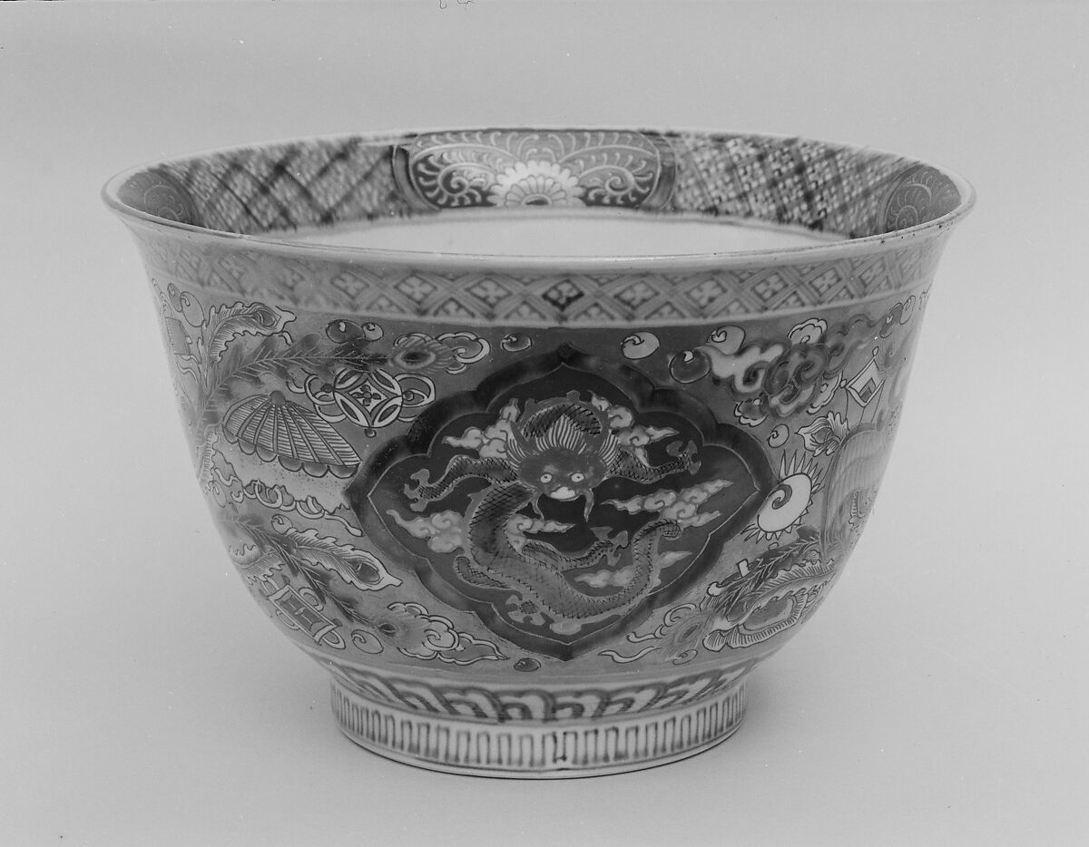 Bowl, Porcelain decorated in red-orange, blue, green and gilt (Arita ware, Imari style), Japan 
