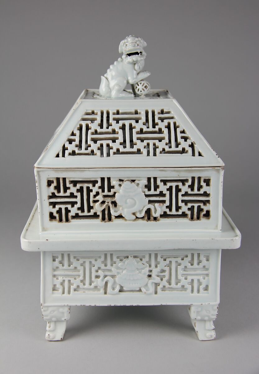 Incense burner, Porcelain with openwork decoration (Jingdezhen ware), China 