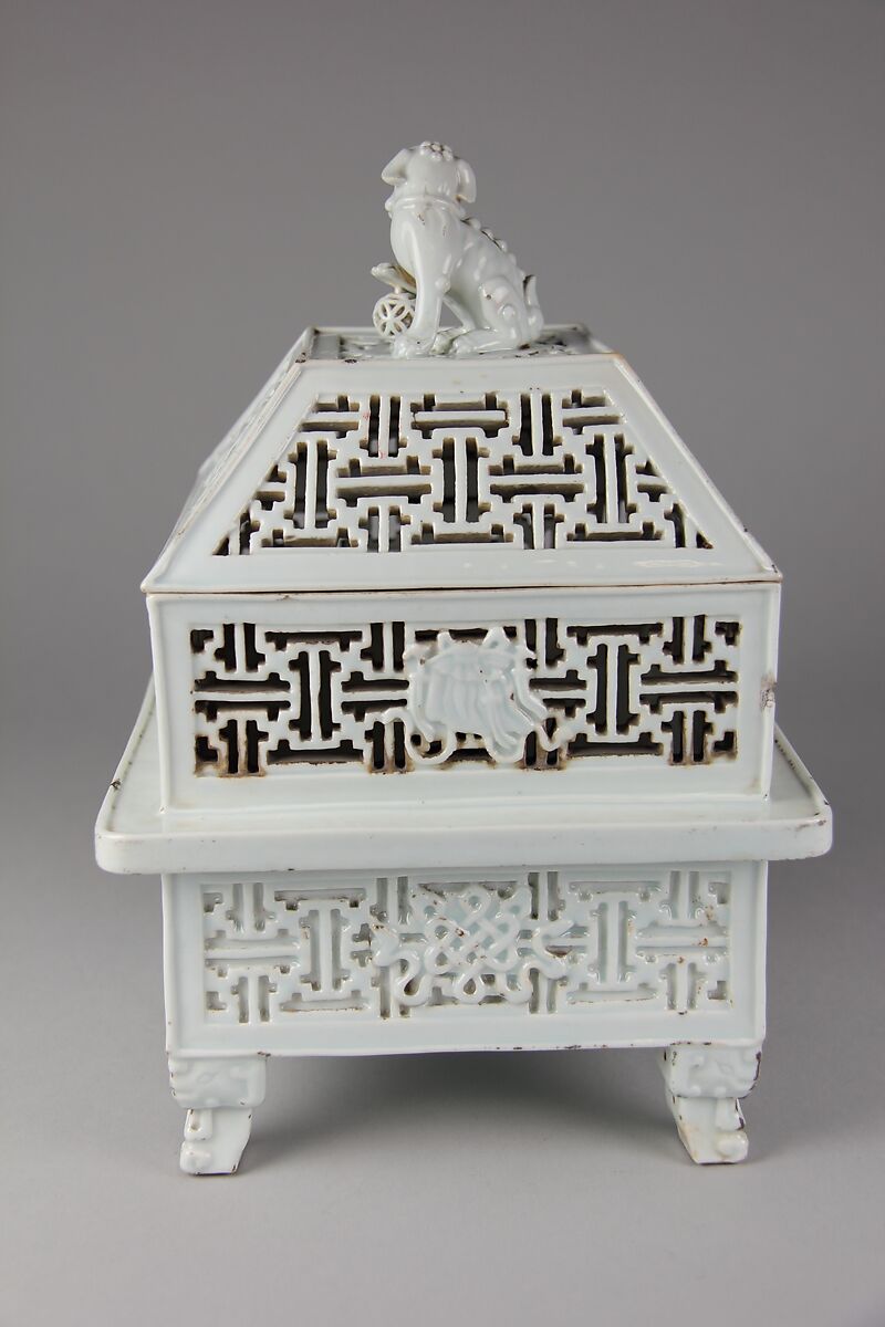 Incense burner, Porcelain with openwork decoration (Jingdezhen ware), China