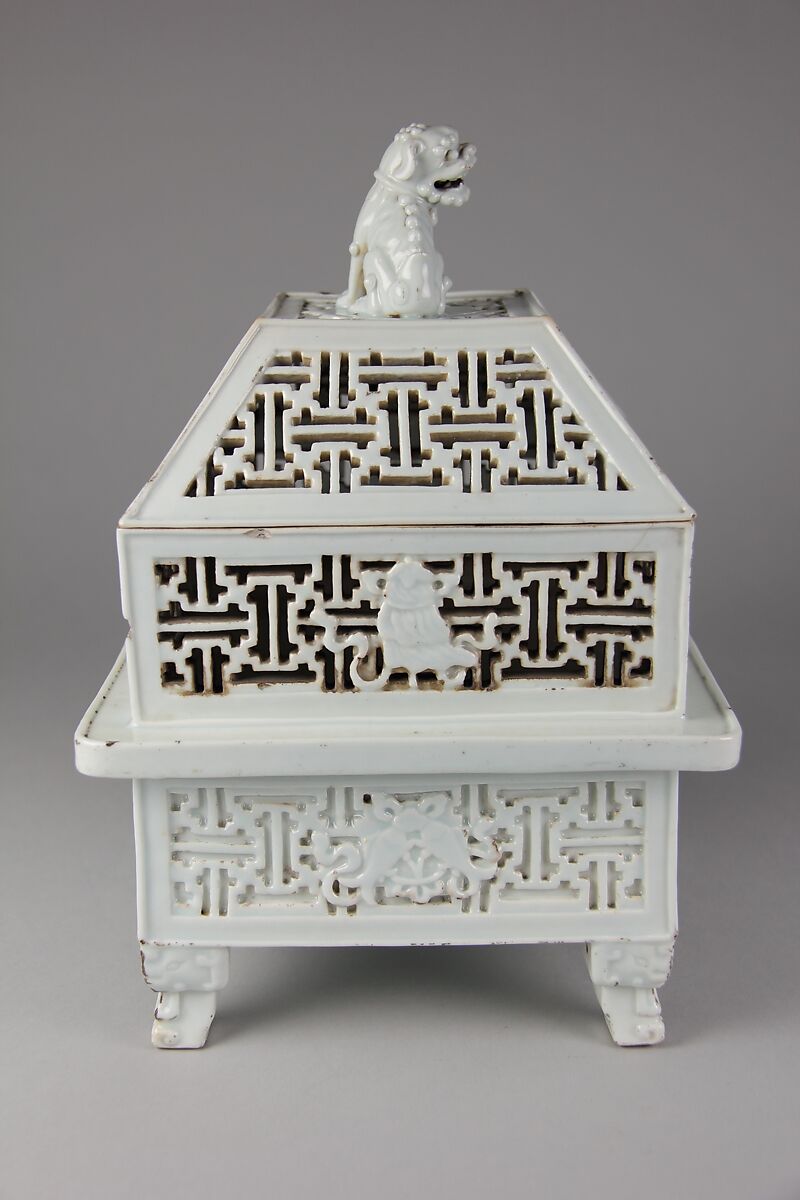 Incense burner, Porcelain with openwork decoration (Jingdezhen ware), China