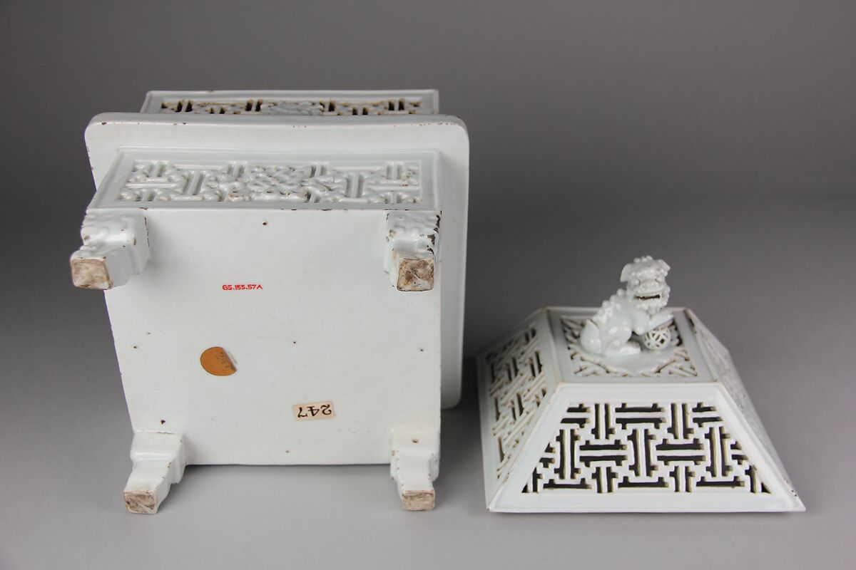 Incense burner, Porcelain with openwork decoration (Jingdezhen ware), China