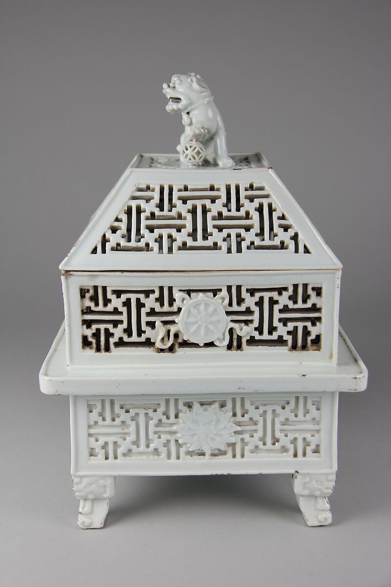 Incense burner, Porcelain with openwork decoration (Jingdezhen ware), China