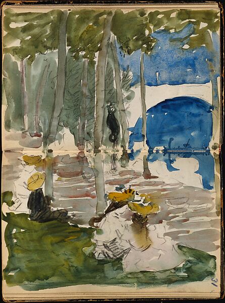 Paris Sketchbook, Maurice Brazil Prendergast  (American, St. John’s, Newfoundland 1858–1924 New York), Conté crayon, pencil, and watercolor sketches