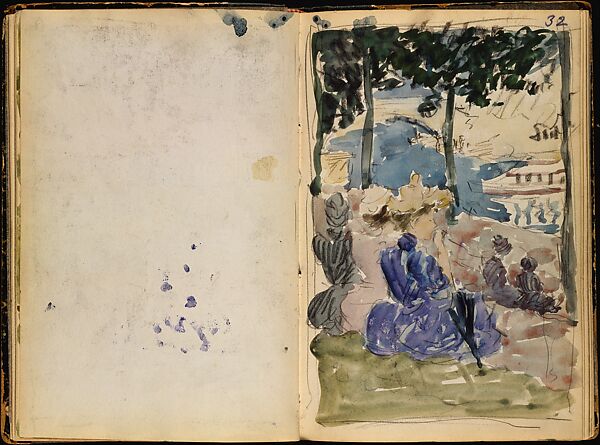 Paris Sketchbook, Maurice Brazil Prendergast  (American, St. John’s, Newfoundland 1858–1924 New York), Conté crayon, pencil, and watercolor sketches