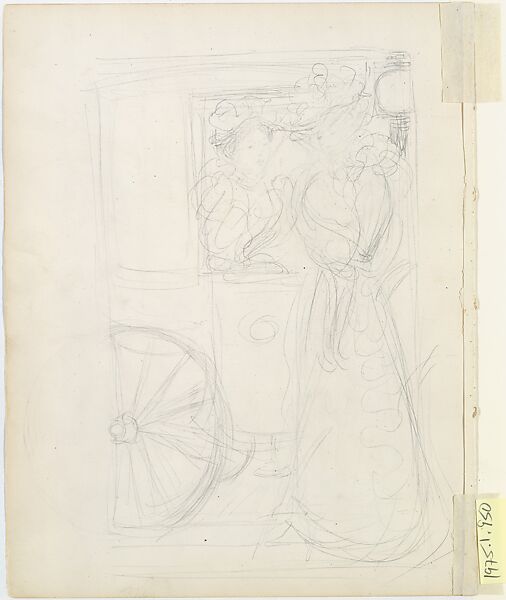 Large Boston Public Garden Sketchbook: Two women stopping to converse with an acquaintance riding in a carriage, Maurice Brazil Prendergast  (American, St. John’s, Newfoundland 1858–1924 New York), Recto: watercolor over pencil, bordered in watercolor and pencil