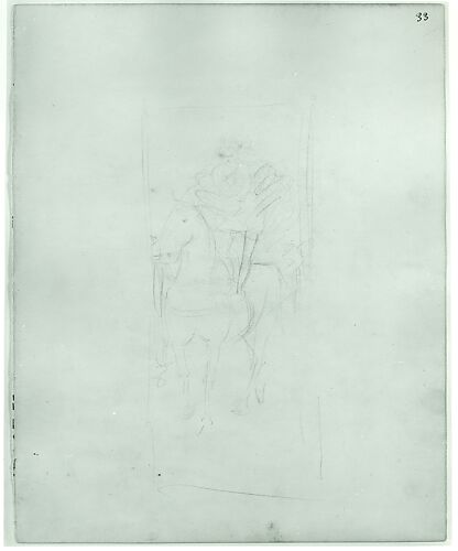 33r. A bareback rider, 33v. Design for an advertisement