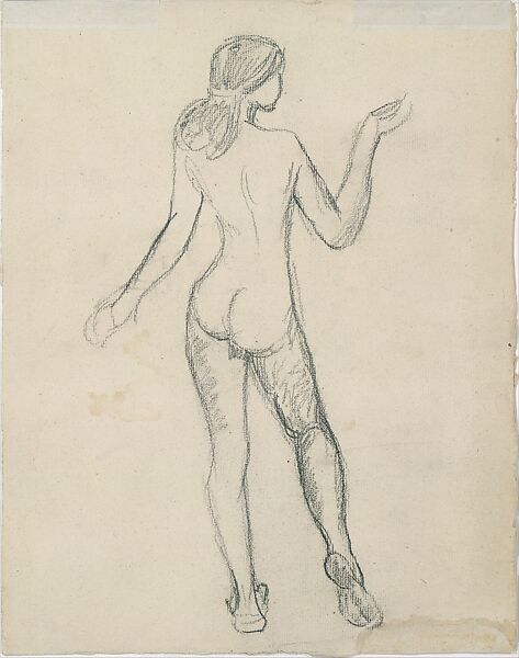 Standing Nude Woman and Studies of a Hand, Leg, and Feet, Maurice Brazil Prendergast  (American, St. John’s, Newfoundland 1858–1924 New York), Pencil