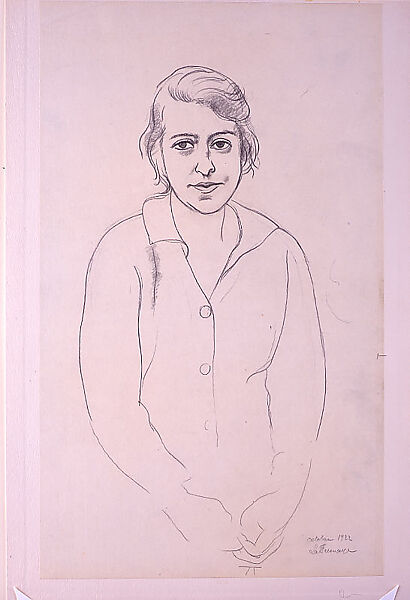 Portrait of a Woman, Roger de la Fresnaye (French, Le Mans 1885–1925 Grasse), Pencil 