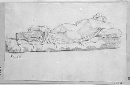 Hermaphrodite, Jacques Louis David (French, Paris 1748–1825 Brussels), Black chalk on paper