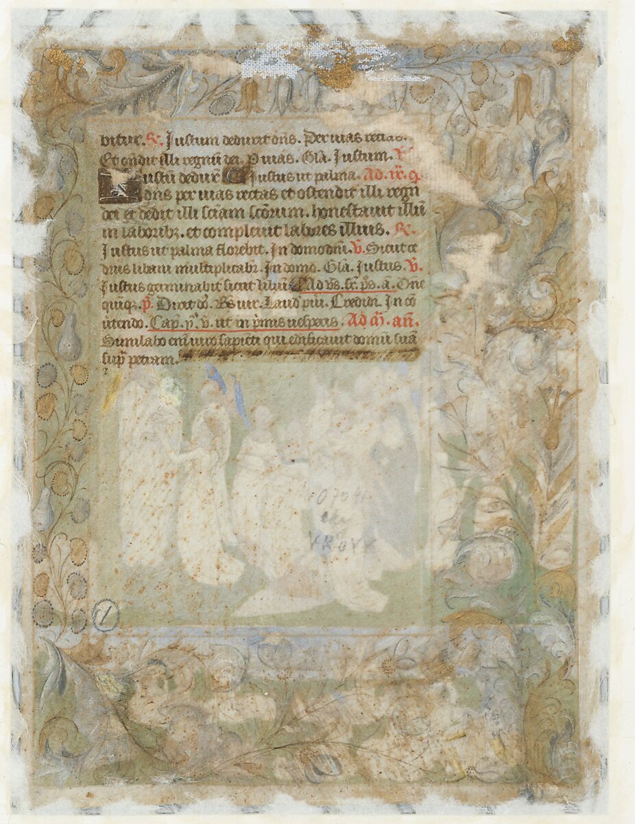 The Holy Virgins Greeted by Christ as They Enter the Gates of Paradise, Simon Marmion (French, Amiens ca. 1425–1489 Valenciennes), Tempera and gold leaf on parchment