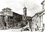 View of Spoleto, Van Day Truex (American, Delphos, Kansas 1904–1979 New York), Pen and black ink with brown and gray wash