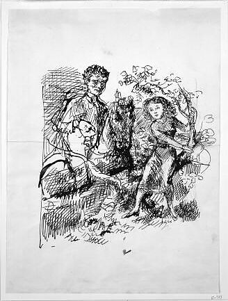 Study for an Illustration for "Wuthering Heights", Balthus (Balthasar Klossowski) (French, Paris 1908–2001 Rossinière), Pen and ink and pencil