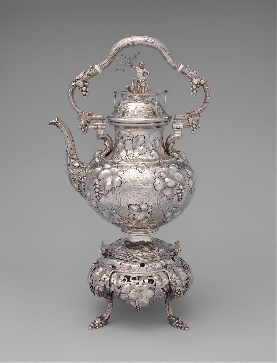 Teakettle, John C. Moore (ca. 1802–1874), Silver, American 