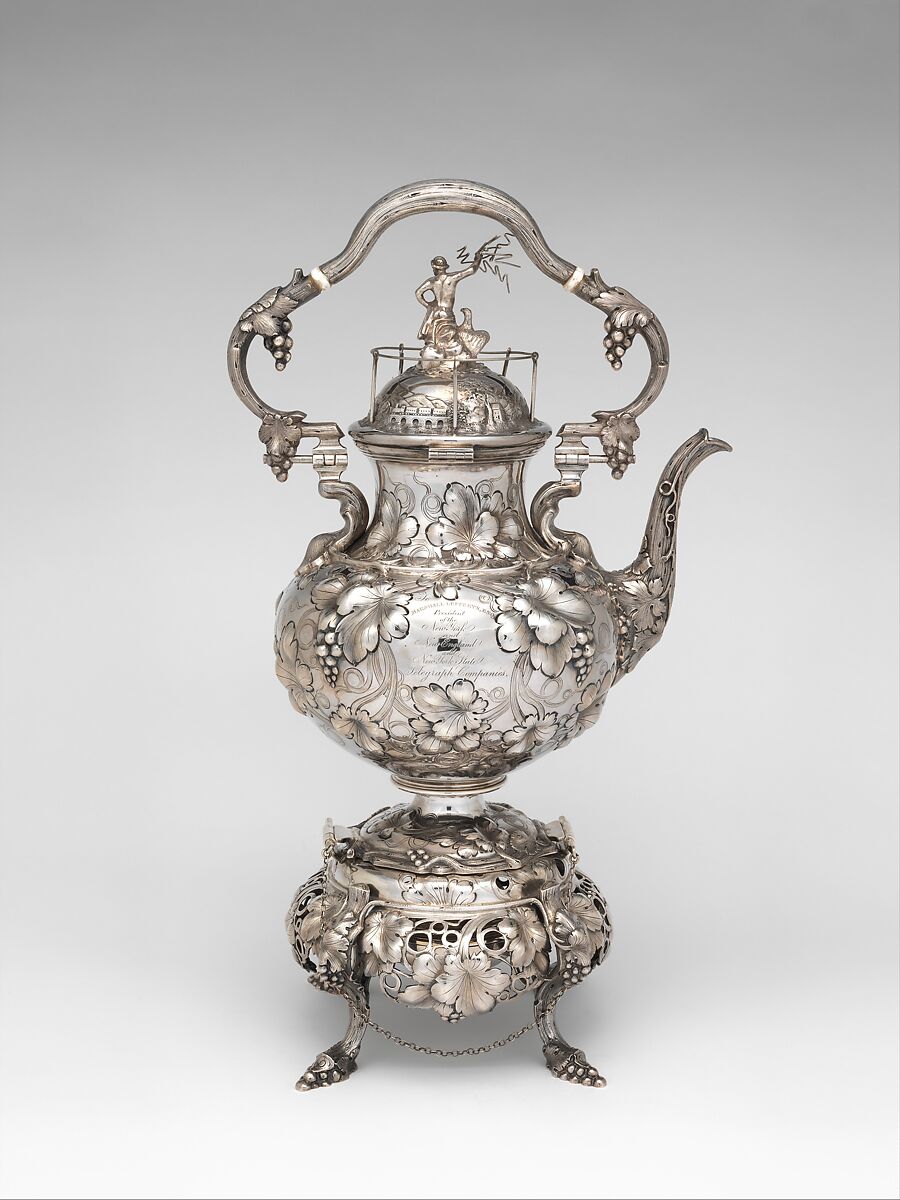 Teakettle, John C. Moore (ca. 1802–1874), Silver, American