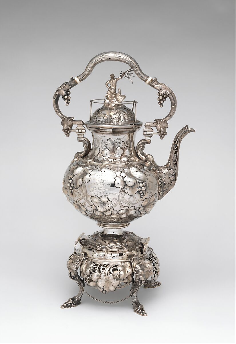 Teakettle, John C. Moore (ca. 1802–1874), Silver, American