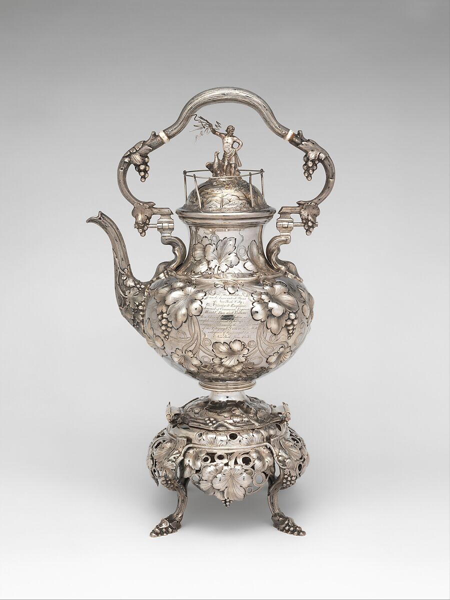 Teakettle, John C. Moore (ca. 1802–1874), Silver, American