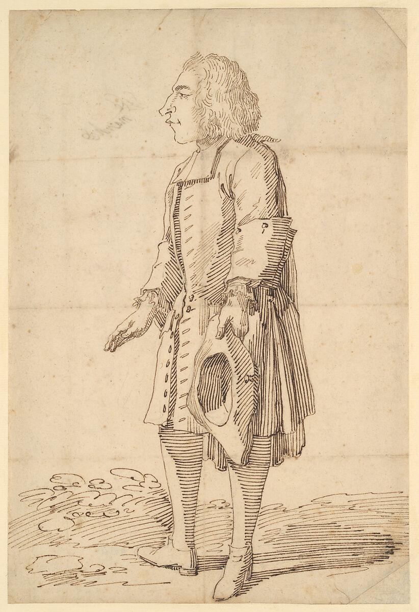 Caricature of a Polish Count, Pier Leone Ghezzi (Italian, Comunanza near Ascoli Piceno 1674–1755 Rome), Pen and brown ink 