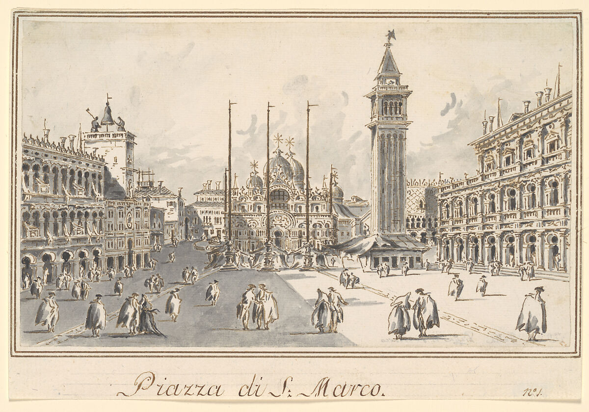 Giacomo Guardi | Piazza San Marco, Looking toward the Basilica | The ...