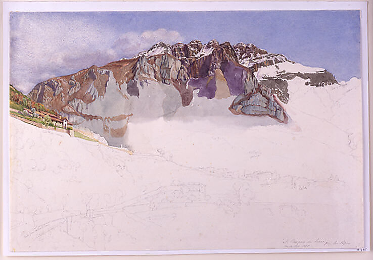 Mountainous Landscape in Italy : "Il Resegone", Frank Randal (active 1881–1894), Watercolor over pencil, British