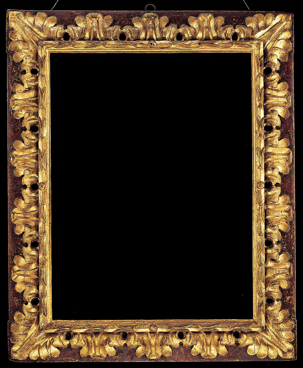 Reverse ogee frame, Italy (Naples) (mid 17th century), Poplar, marbleized base, carved and gilded frame, Italian, Naples 
