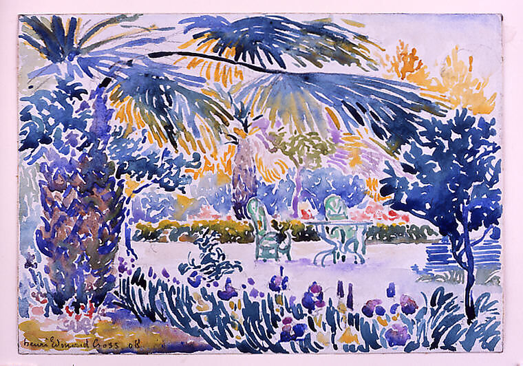 Garden of the Painter at Saint Clair, Henri-Edmond Cross (Henri-Edmond Delacroix) (French, Douai 1856–1910 Saint-Clair), Watercolor over graphite