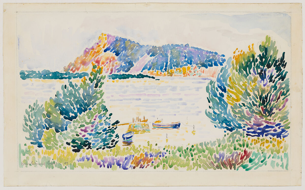 Cap Nègre, Henri-Edmond Cross (Henri-Edmond Delacroix)  French, Charcoal and watercolor with charcoal border on cream laid paper