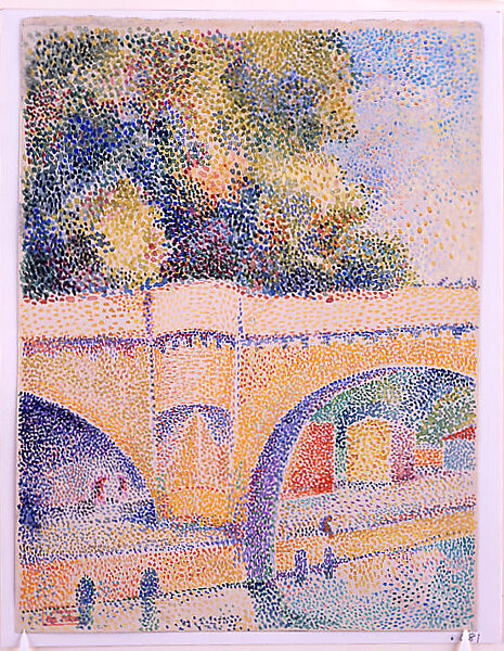 Le Pont Neuf, Hippolyte Petitjean (French, Mâcon 1854–1929 Paris), Watercolor and gouache on cream wove paper, upper edge torn from notebook