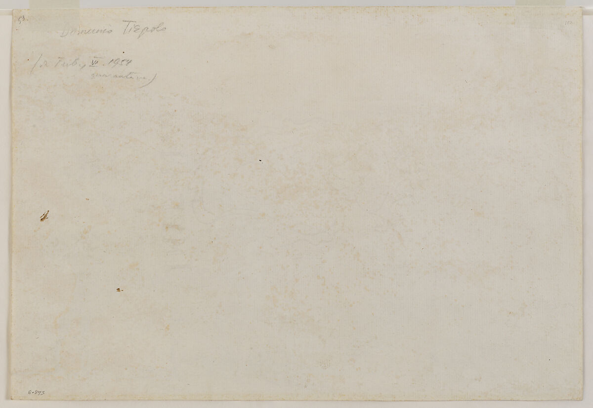 Landscape with a Horse Held by a Page, Giovanni Domenico Tiepolo (Italian, Venice 1727–1804 Venice), Pen and brown ink, brown wash, over black chalk; preliminary drawing on paper.