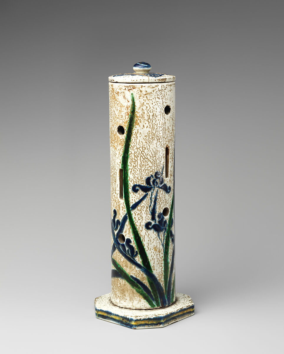 Mosquito Smoker (Katori), Minzan, Earthenware with white lead glaze and polychrome overglaze enamels (Sanuki ware), Japan