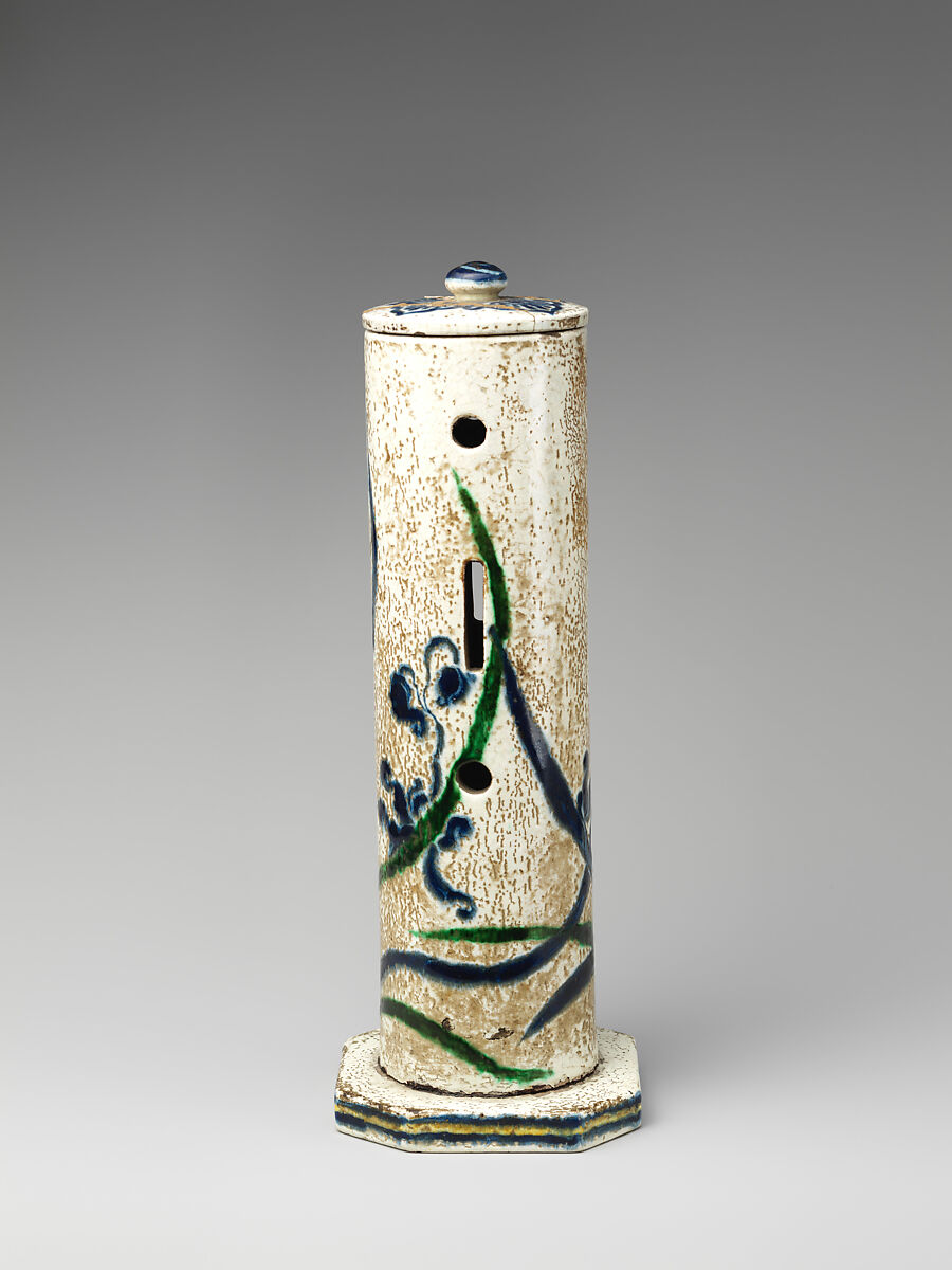 Mosquito Smoker (Katori), Minzan, Earthenware with white lead glaze and polychrome overglaze enamels (Sanuki ware), Japan