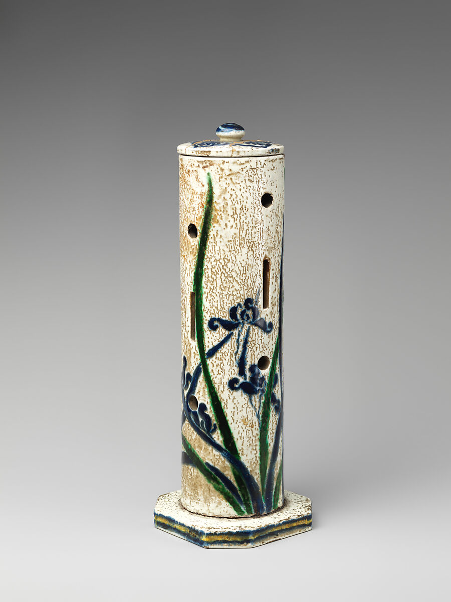 Mosquito Smoker (Katori), Minzan, Earthenware with white lead glaze and polychrome overglaze enamels (Sanuki ware), Japan