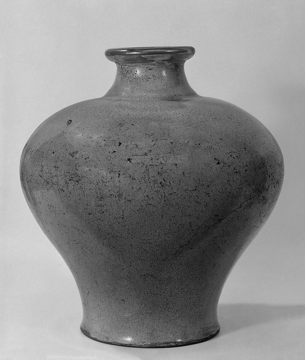 Bottle, Stoneware with milky blue glaze (Shiwan ware), China