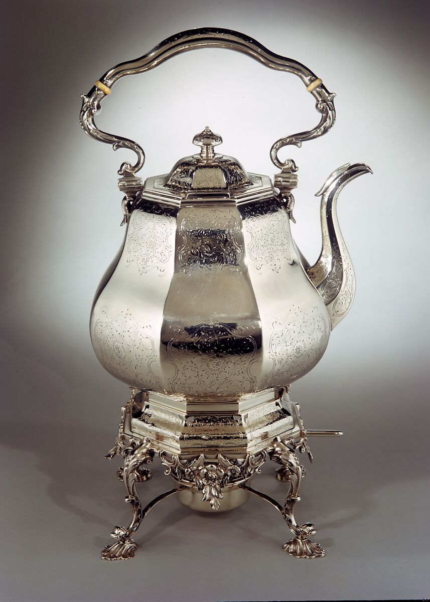 Teakettle, William Forbes (baptized 1799, active New York, 1826–63), Silver and ivory, American 