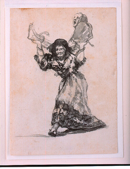 Unholy Union, Goya (Francisco de Goya y Lucientes) (Spanish, Fuendetodos 1746–1828 Bordeaux), Brush with Indian ink and wash and traces of pen and ink on laid paper