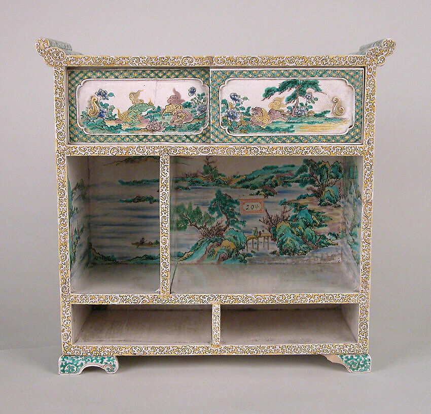 Cabinet, Genemon, Porcelain decorated in enamels (Hizen ware, Kutani type), Japan
