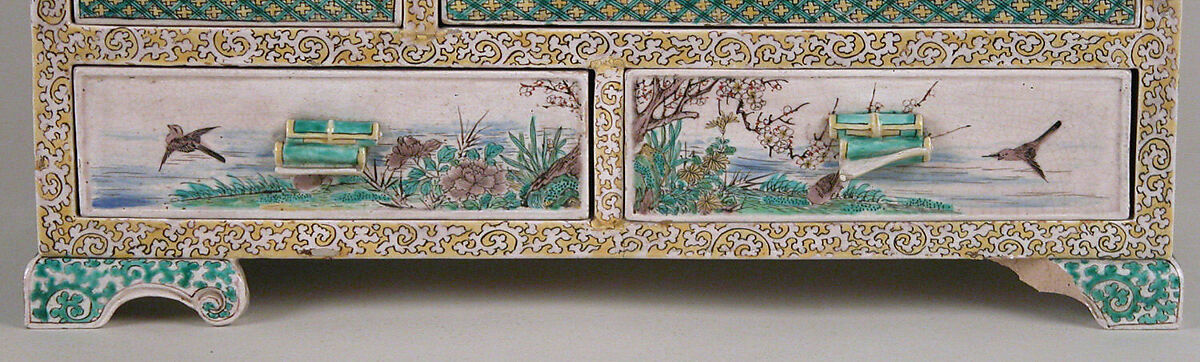 Cabinet, Genemon, Porcelain decorated in enamels (Hizen ware, Kutani type), Japan