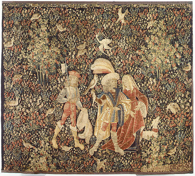 The Falcon Hunt, Wool, and silk in slit tapestry weave with some non-horizontal or eccentric wefts., Southern Netherlands
