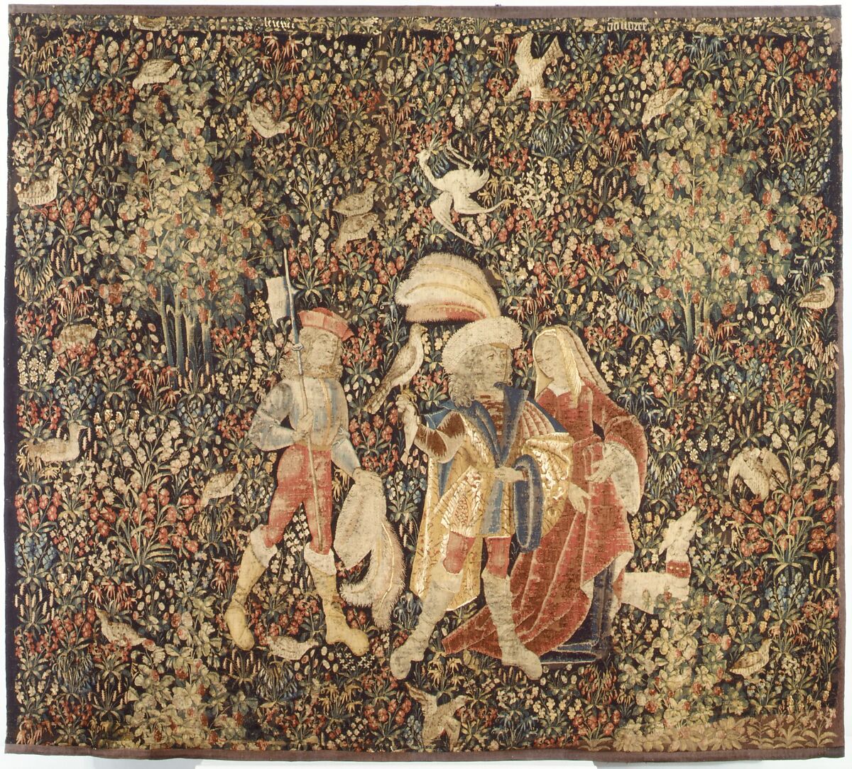 The Falcon Hunt, Wool, and silk in slit tapestry weave with some non-horizontal or eccentric wefts., Southern Netherlands