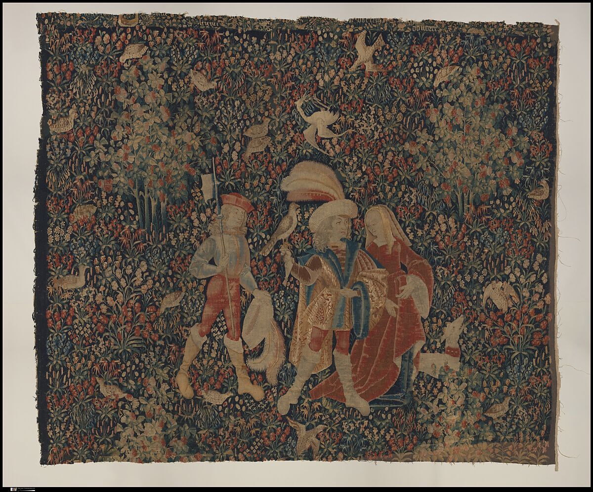 The Falcon Hunt, Wool, and silk in slit tapestry weave with some non-horizontal or eccentric wefts., Southern Netherlands