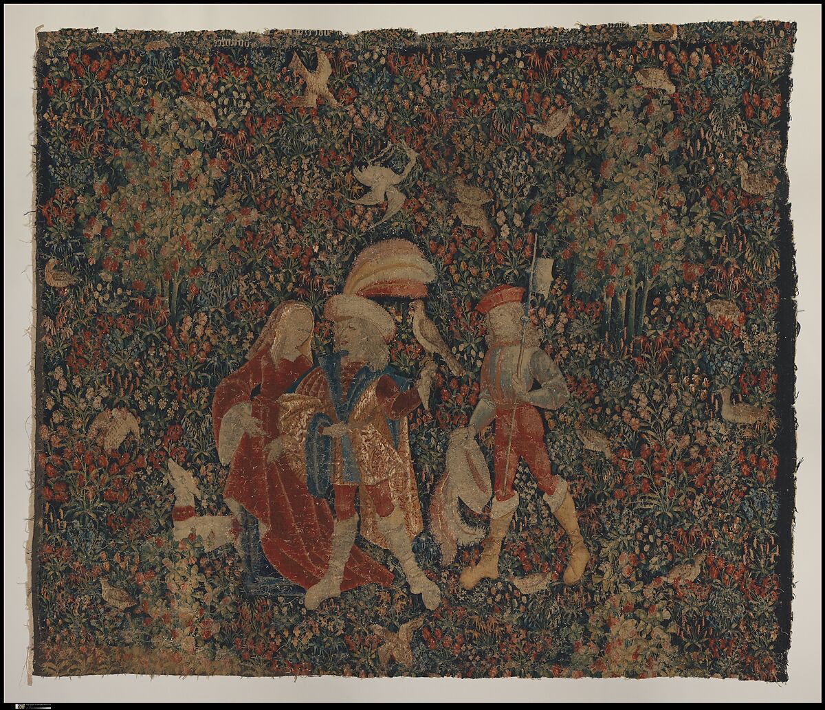 The Falcon Hunt, Wool, and silk in slit tapestry weave with some non-horizontal or eccentric wefts., Southern Netherlands