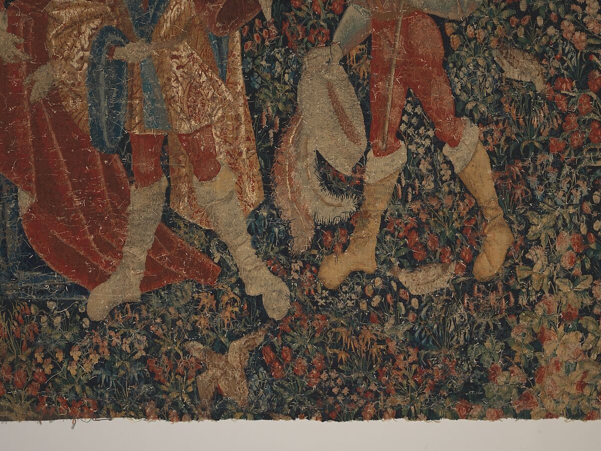 The Falcon Hunt, Wool, and silk in slit tapestry weave with some non-horizontal or eccentric wefts., Southern Netherlands