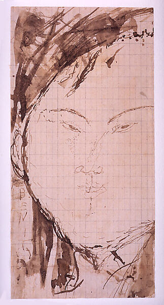 Portrait of the Painter Eduardo García Bénito, Amedeo Modigliani (Italian, Livorno 1884–1920 Paris), Pen and ink with wash on graph paper