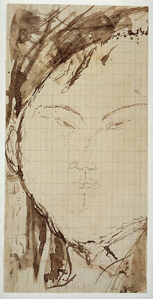 Portrait of the Painter Eduardo García Bénito, Amedeo Modigliani  Italian, Pen and ink with wash on graph paper