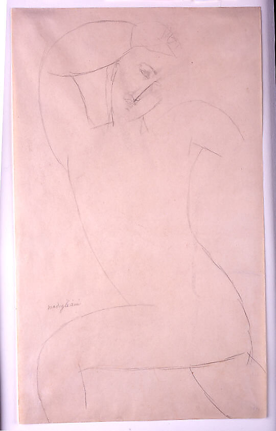 Standing Nude, Amedeo Modigliani (Italian, Livorno 1884–1920 Paris), Graphite on white paper